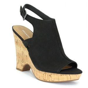 FRANCO SARTO WOMEN'S GAZE BLACK SANDAL WEDGE